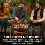 SereneLife 26" Outdoor Fire Pit and Grill