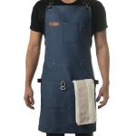 Asaya Chef BBQ Apron with Bottle Opener, Blue