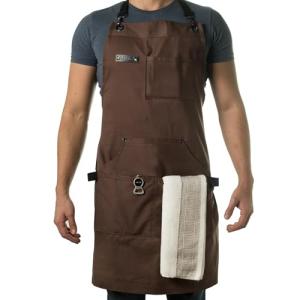 Asaya Chef BBQ Apron with Bottle Opener - Brown