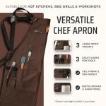 Asaya Chef BBQ Apron with Bottle Opener - Brown