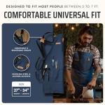 Asaya Chef BBQ Apron with Bottle Opener, Blue