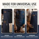 Asaya Chef BBQ Apron with Bottle Opener, Blue