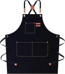 AFUN Chef Apron with Large Pockets - Black