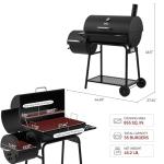 Royal Gourmet Charcoal Grill Offset Smoker with Cover
