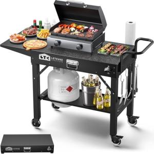 Leteuke Portable Grill Cart with Wheels