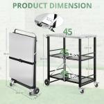 Foldable Outdoor Grill Cart with Pizza Oven Stand