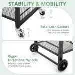 Foldable Outdoor Grill Cart with Pizza Oven Stand