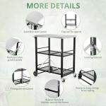 Foldable Outdoor Grill Cart with Pizza Oven Stand