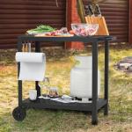 Double-Shelf Grill Table Cart for Outdoor Cooking
