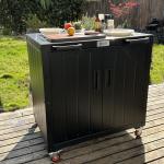 Feasto Outdoor Grill Cart with Storage Cabinet