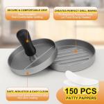 TACGEA Non-Stick Burger Press with Patty Papers