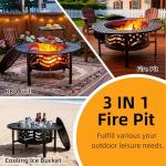 42" Outdoor Fire Pit with Grills and Cover