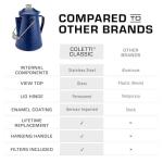 Coletti Enamel Camping Coffee Pot - 12 Cups