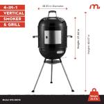 18-Inch Charcoal BBQ Smoker & Grill Combo
