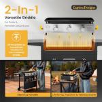 Captiva Designs 36" Gas Griddle Station, 3-Burner Flat Top