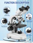 40X-2000X Binocular Microscope with LED Light