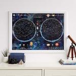 Glow in the Dark Map: Stargazers' Astronomy Gift - 23 x 33 inches