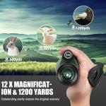 12X60 HD Monocular with Smartphone Adapter & Tripod