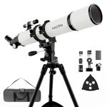 NACATIN 90mm Beginner Refractor Telescope with Barlow Lens