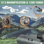 High Power 12x56 Monocular with Smartphone Adapter