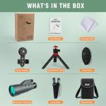 High Power 12x56 Monocular with Smartphone Adapter