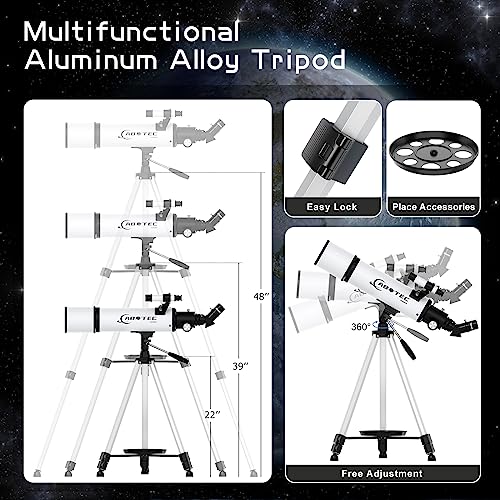 ABOTEC 80mm Aperture Telescope, Beginner's Astronomy Kit
