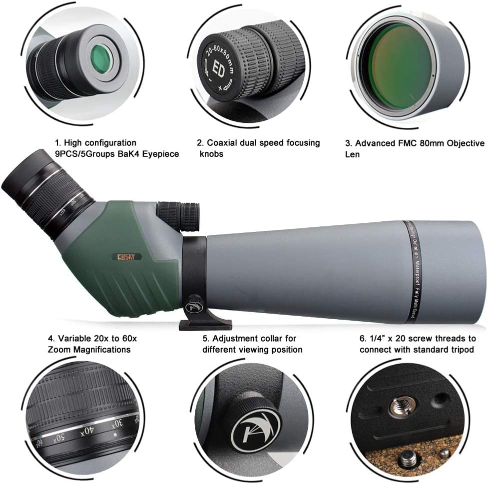 Gosky Dual Focusing ED Spotting Scope