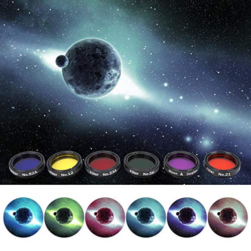 1. Colorful 1.25" Telescope Filter Set, 6-Piece Kit