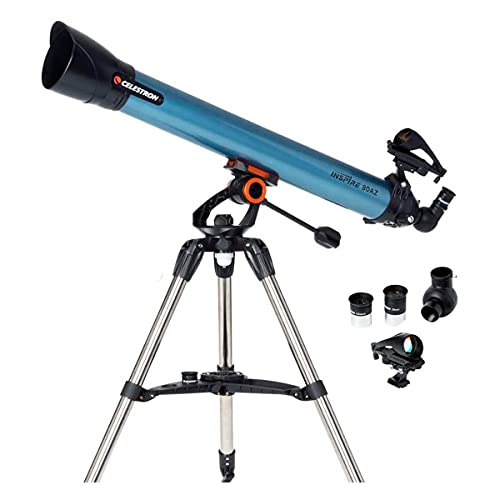 CELESTRON_ Blue Inspire 80mm Refractor Telescope + Smartphone Adapter