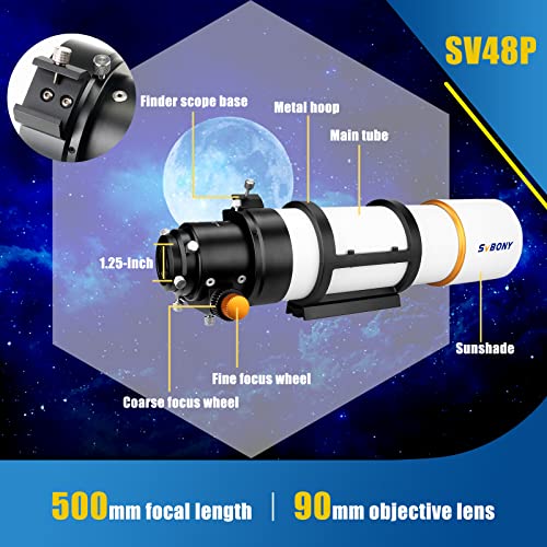 SVBONY SV48P Telescope: 90mm Aperture for Beginner Astronomy