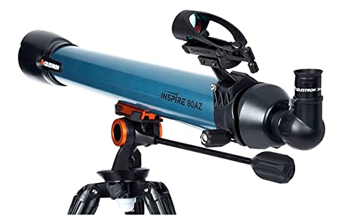 CELESTRON_ Blue Inspire 80mm Refractor Telescope + Smartphone Adapter