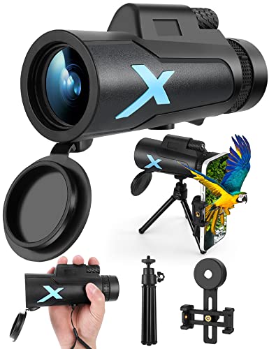 High-power Monocular Telescope with Smartphone Tripod - Ideal for Astronomy Beginners