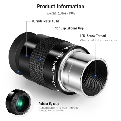 Beginner's Astronomy Telescope Eyepiece - NEEWER Plössl 32mm