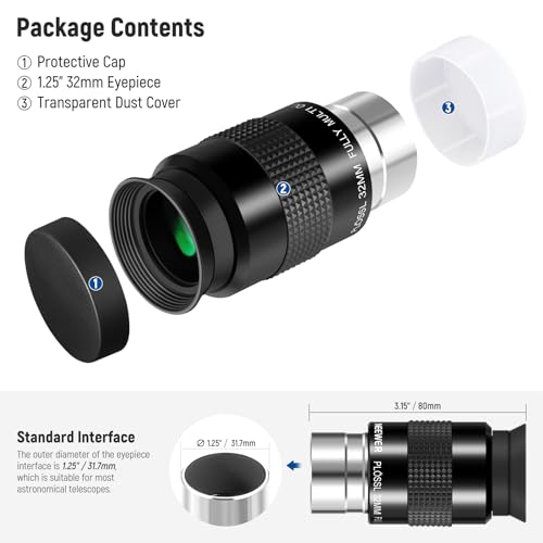 Beginner's Astronomy Telescope Eyepiece - NEEWER Plössl 32mm