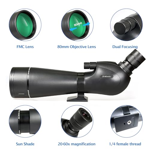 Gosky Spotting Scope 20-60x 80mm for Astronomy Beginners