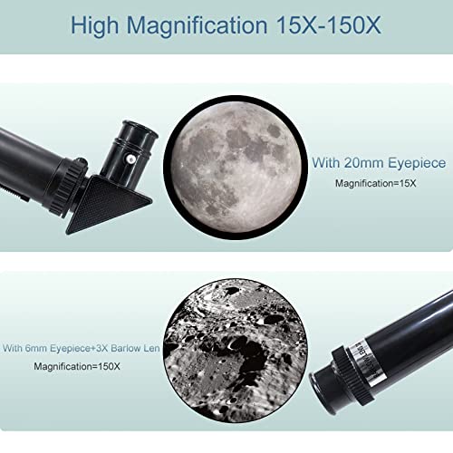 70mm Portable Telescope with Phone Adapter, Remote - Black