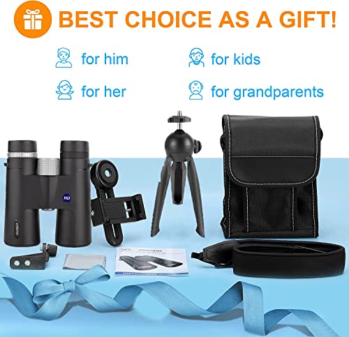 12×42 Binoculars with Smartphone Holder & Tripod