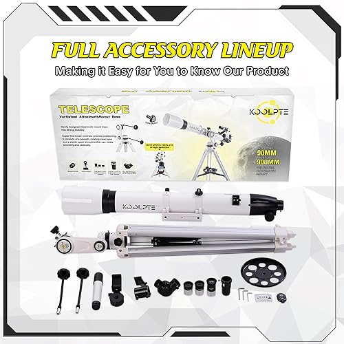 90mm Aperture Telescope with AZ Mount for Astronomy Beginners