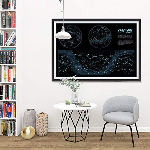 Detailed Constellation Sky Map Poster - Beginner's Astronomy Guide