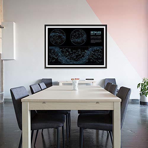 Detailed Constellation Sky Map Poster - Beginner's Astronomy Guide