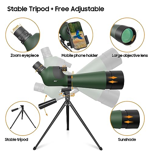 20-60x85MM Spotting Scope: Perfect for Beginners!
