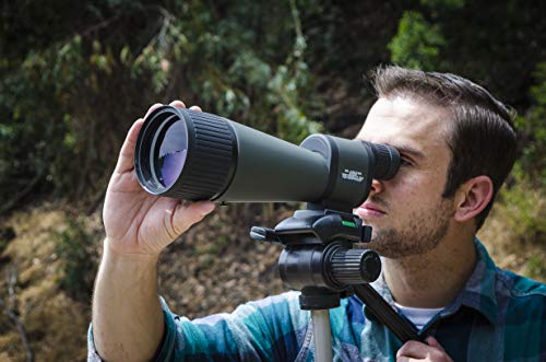 BARSKA Beginner's Waterproof Spotting Scope, 25-125x88, Green/Black