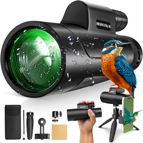 HD Monocular Telescope with Smartphone Holder for Beginners