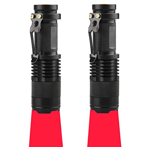 RaySoar Red Light Flashlight - Astronomy & Outdoor Activities (2 PCS)