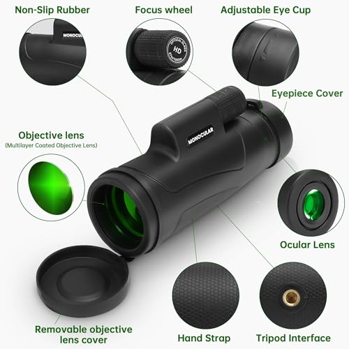 Compact Monocular Telescope for Birdwatching & Travel