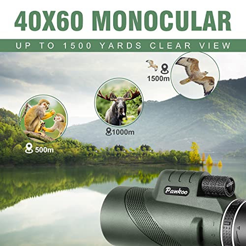 Pankoo High Power Monocular Telescope with Smartphone Holder