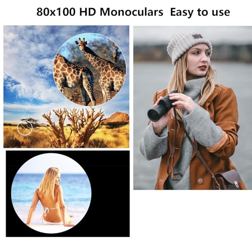 HD Monocular Telescope with Smartphone Holder for Beginners