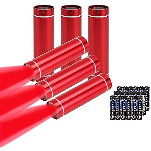 6 Pack Red Light Mini LED Flashlights for Beginners
