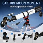 Beginner-Friendly 90mm High-Powered Refractor Telescope