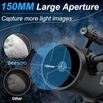 High-Power 150mm Beginner Reflector Telescope